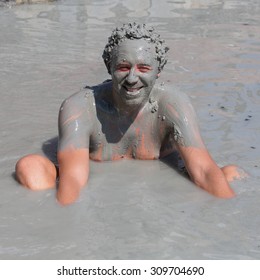 Portrait Of A Man Who Takes A Mud Bath. Dalyan, Turkey