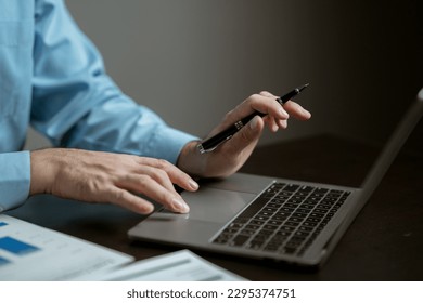 portrait of a man
Working on tablet computer in modern office make account analysis report Real estate investment information, financial and tax system concept - Shutterstock ID 2295374751