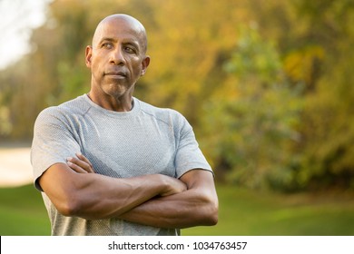 Portrait Of A Mature Fit African American Man.