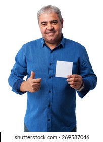 Portrait Of A Mature Man Holding A Paper