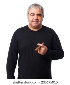 Portrait Mature Man Smoking Cigar Stock Photo 235695010 | Shutterstock