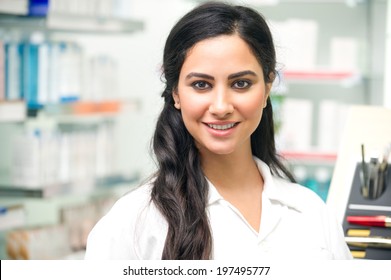 Portrait of a medical personnel, or doctor in pharmacy 