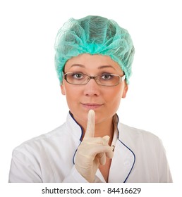 portrait of the medical worker on a white background