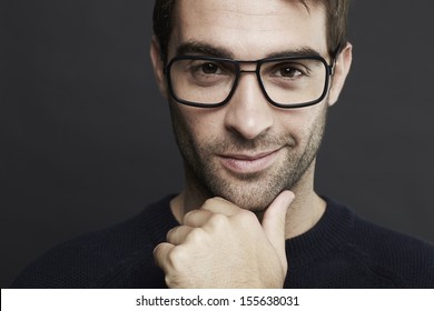 Portrait Of Mid Adult Man Wearing Glasses