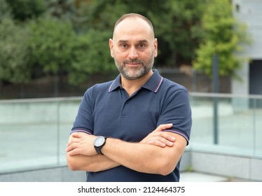 Portrait of a middle aged business man. Mature man 50 years old looking at the camera. Businessman. - Shutterstock ID 2124464375