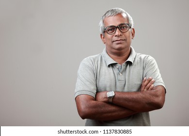 Portrait Of A Middle Aged Man Of Indian Origin