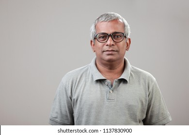 Portrait Of A Middle Aged Man Of Indian Origin