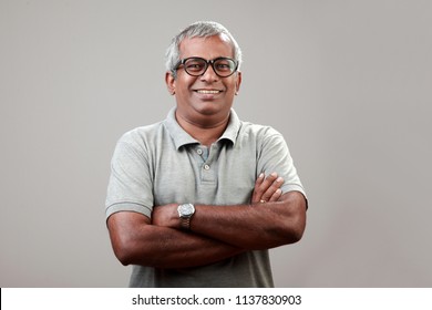 Portrait Of A Middle Aged Man Of Indian Origin