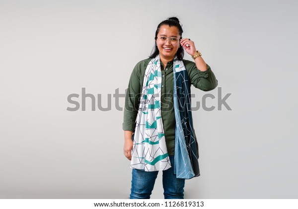 Portrait Middleaged Malay Woman Trendy Clothing Stock Photo Edit Now 1126819313