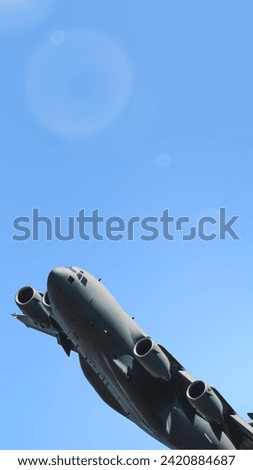 portrait of a military cargo aircraft 