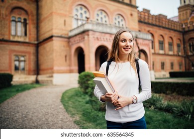 A Portrait Of A Mixed Race College Student At Campus