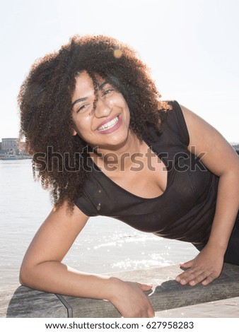 Portrait of a woman in a lake