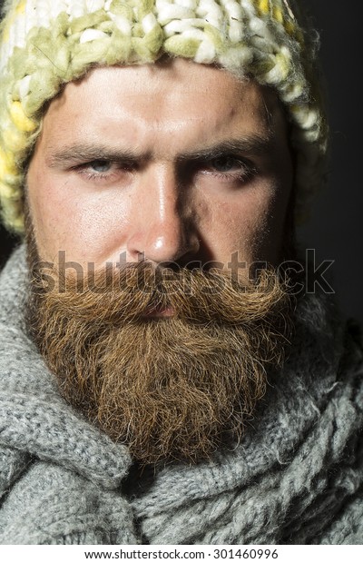 Portrait Morose Unshaven Homeless Man Long Stock Photo (Edit Now) 301460996