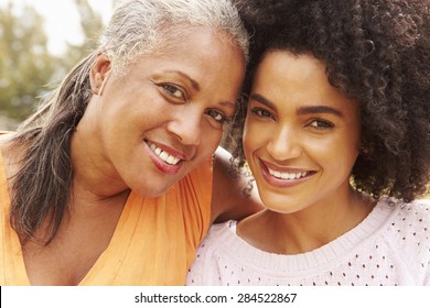 Portrait Of Mother With Adult Daughter In Park