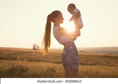 Portrait Of Mother And Baby