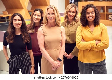 Portrait Multicultural Female Business Team Standing Stock Photo ...