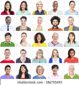 Portrait of Multiethnic Colorful Diverse People