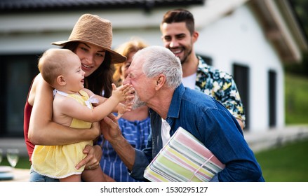 Portrait of multigeneration family outdoors on garden barbecue. - Powered by Shutterstock