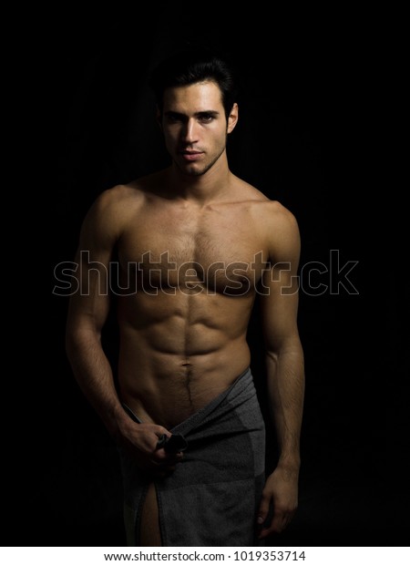 Young Handsome Naked Man Portrait Stock Photo - Download 