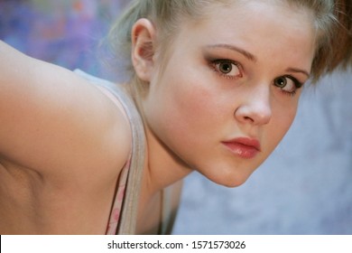 Portrait Natural Blonde Teen Girl Leaned Stock Photo (Edit Now) 1571573026 hq picture