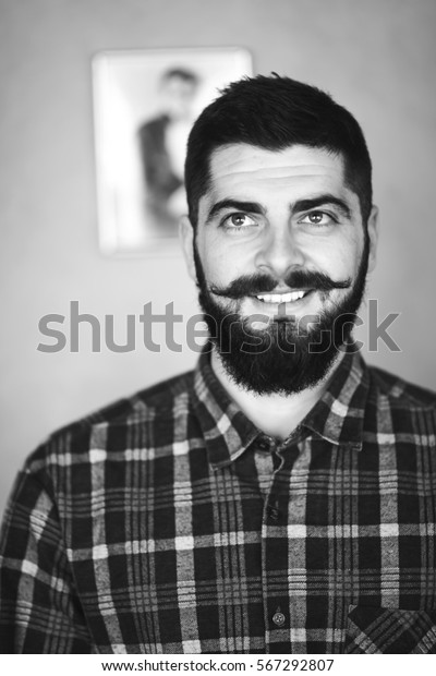 Portrait Natural Dark Hair Caucasian Man Stock Photo Edit Now