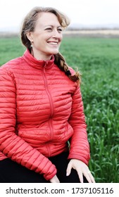 Portrait Of Natural Mature Woman Outdoor