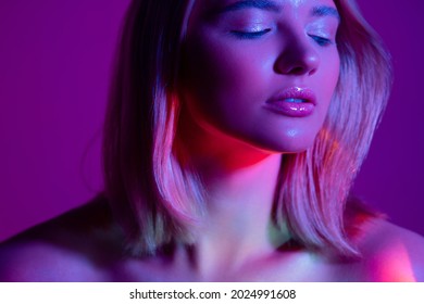 young woman gradient style
