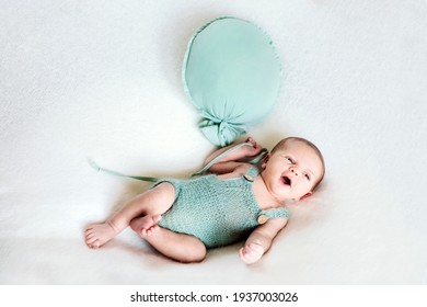 Portrait Of A Newborn Baby Boy. High Quality Photo