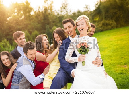 Similar – Image, Stock Photo A bride has fun Lifestyle