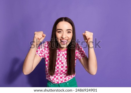Similar – Image, Stock Photo Stylish woman with raised arm leaning on wall on street