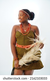Portrait of Nigerian Igbo woman dressed in native traditional attire