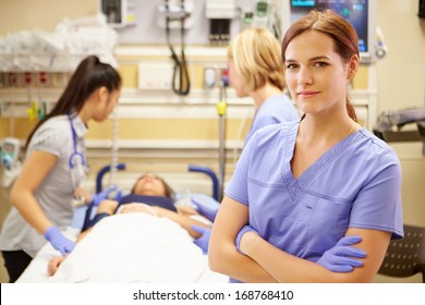 Portrait Of Nurse Working In Emergency Room