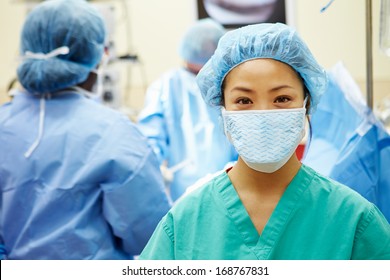 Portrait Of Nurse Working In Operating Theatre