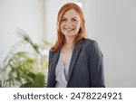 Portrait, office and business woman with smile for attorney, career opportunity and job in workplace. Professional lawyer, happy and face of worker for confidence, ambition in affirmative action firm