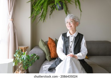 Portrait Of Old Aged Asian Woman.