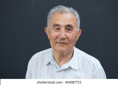 Portrait Of An Old Asian Man In The Studio