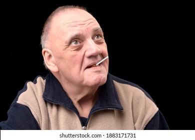 143 Expression Homme Images Stock Photos Vectors Shutterstock   Portrait Old Man Lollipop His 260nw 1883171731 