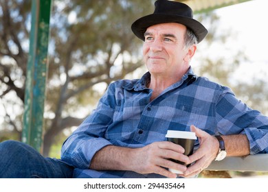 Portrait Of An Old Man Outdoors