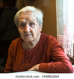 Portrait Old Woman Sitting Her Home Stock Photo 1968862864 | Shutterstock