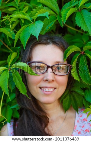 Similar – Foto Bild Junge Frau sitzend im Wald.