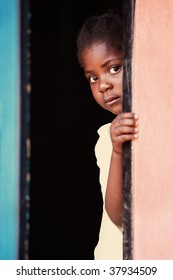 Portrait Of Poor African Child, Location Mmankodi Village, Botswana