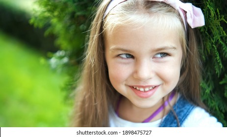 Portrait Pretty Little Child Girl Standing Stock Photo 1898475727 