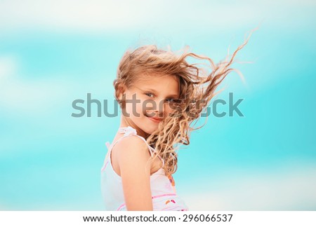 Similar – happy child girl playing at home in cozy weekend morning