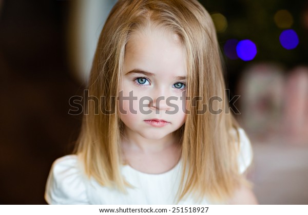 Portrait Pretty Serious Girls Baby Blonde Stock Photo Edit Now