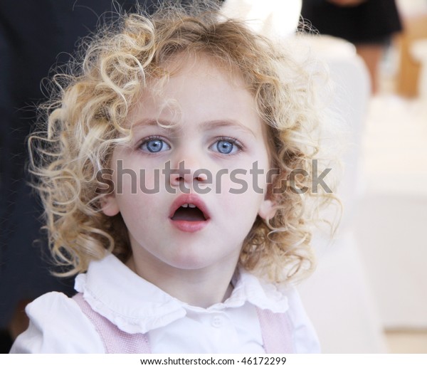 Portrait Pretty Toddler Blue Eyes Blonde Stock Photo Edit Now