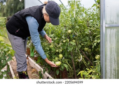 Portrait Of Pretty Young Farmer Woman Outdoor