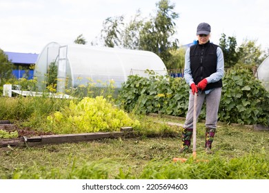 Portrait Of Pretty Young Farmer Woman Outdoor