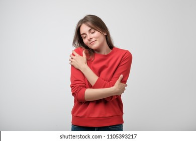 7,576 Women hugging herself Stock Photos, Images & Photography ...