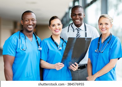 Portrait Of Professional Medical Workers In Hospital