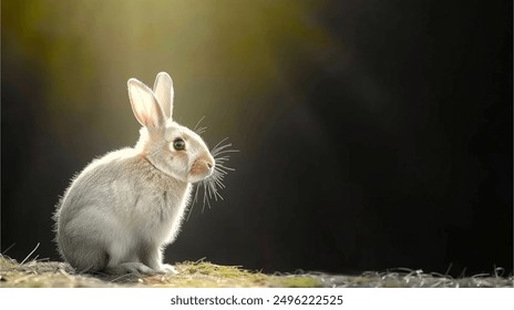 portrait of rabbit on a dark background - Powered by Shutterstock